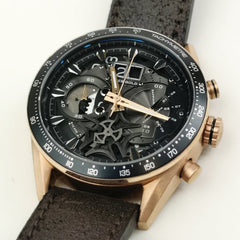 ARIES GOLD Jolter Chronograph Skeleton Watch with Sapphire Glass For Men- G 7008 RG-BK