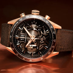 ARIES GOLD Jolter Chronograph Skeleton Watch with Sapphire Glass For Men- G 7008 RG-BK