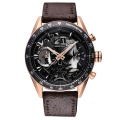 ARIES GOLD Jolter Chronograph Skeleton Watch with Sapphire Glass For Men- G 7008 RG-BK