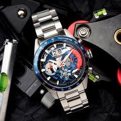 ARIES GOLD Jolter Chronograph Skeleton Watch with Sapphire Glass For Men- G 7008 S-BU