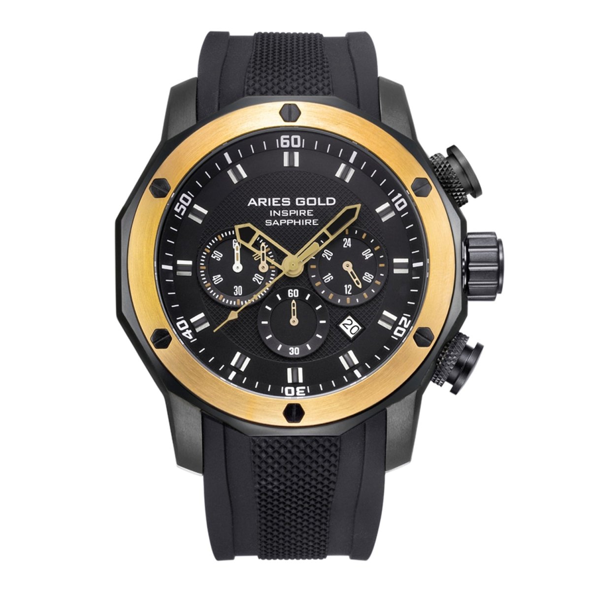 ARIES GOLD Venturer Chronograph Watch with Sapphire Glass For Men- G 7012Z BK-G