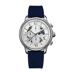 ARIES GOLD Belfast Moon Chronograph Watch with Skeleton Dial For Men's- G 7013 S-W