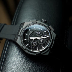 ARIES GOLD Lightning Chronograph Skeleton Watch with Sapphire Glass For Men- G 7016 BK-BK