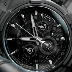 ARIES GOLD Lightning Chronograph Skeleton Watch with Sapphire Glass For Men- G 7016 BK-BK