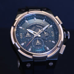 ARIES GOLD Lightning Chronograph Skeleton Watch with Sapphire Glass For Men- G 7016 BKRG-BKGN