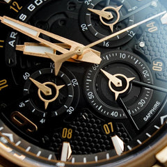 ARIES GOLD Lightning Chronograph Skeleton Watch with Sapphire Glass For Men- G 7016 BKRG-BKRG