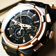 ARIES GOLD Lightning Chronograph Skeleton Watch with Sapphire Glass For Men- G 7016 BKRG-BKRG