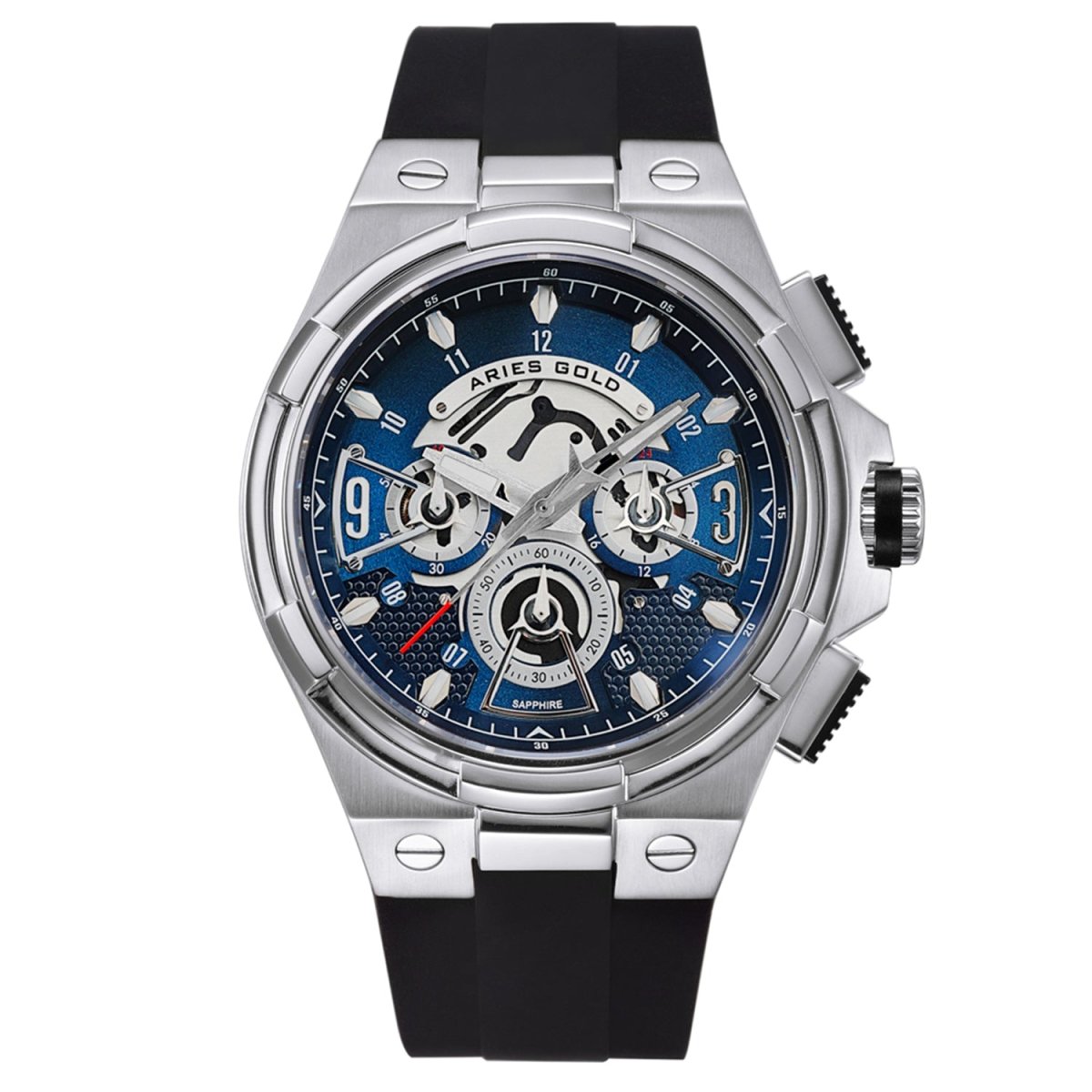 ARIES GOLD Lightning Chronograph Skeleton Watch with Sapphire Glass For Men- G 7016 S-BU