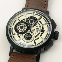ARIES GOLD Hawk Chronograph Watch with Skeleton Sapphire Glass Dial For Men's- G 7018 BK-BEI