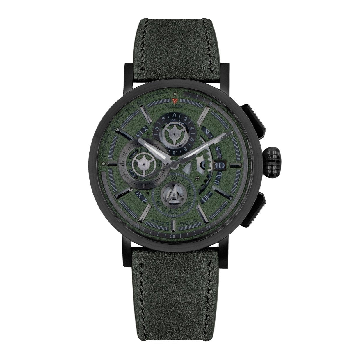 ARIES GOLD Hawk Chronograph Skeleton Watch with Sapphire Glass For Men- G 7018 BK-GN