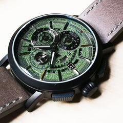 ARIES GOLD Hawk Chronograph Skeleton Watch with Sapphire Glass For Men- G 7018 BK-GN