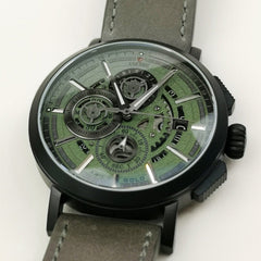 ARIES GOLD Hawk Chronograph Skeleton Watch with Sapphire Glass For Men- G 7018 BK-GN