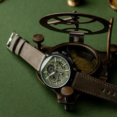 ARIES GOLD Hawk Chronograph Skeleton Watch with Sapphire Glass For Men- G 7018 BK-GN