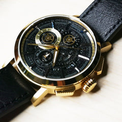 ARIES GOLD Hawk Chronograph Skeleton Watch with Sapphire Glass For Men- G 7018 G-BK