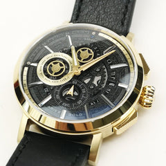 ARIES GOLD Hawk Chronograph Skeleton Watch with Sapphire Glass For Men- G 7018 G-BK