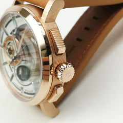 ARIES GOLD Hawk Chronograph Skeleton Watch with Sapphire Glass For Men- G 7018 RG-W