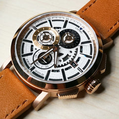 ARIES GOLD Hawk Chronograph Skeleton Watch with Sapphire Glass For Men- G 7018 RG-W