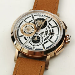 ARIES GOLD Hawk Chronograph Skeleton Watch with Sapphire Glass For Men- G 7018 RG-W