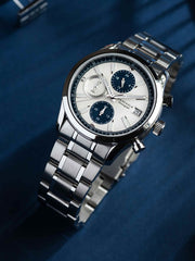 Aries Gold Champion 7020 Chronograph Limited Edition White Round Dial Men's Watch - G 7020 S-SBU