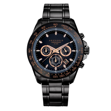 ARIES GOLD Monza Chronograph Watch with Sapphire Glass For Men- G 7024 BKRG-BKRG
