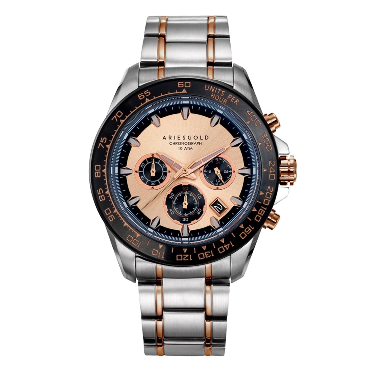 ARIES GOLD Monza Chronograph Watch with Sapphire Glass For Men- G 7024 SBKRG-RG