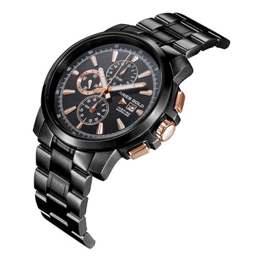 ARIES GOLD Contender Chronograph Watch with Sapphire Glass For Men- G 7301 BKR-BKRG