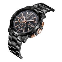 ARIES GOLD Contender Chronograph Watch with Sapphire Glass For Men- G 7301 BKR-BKRG