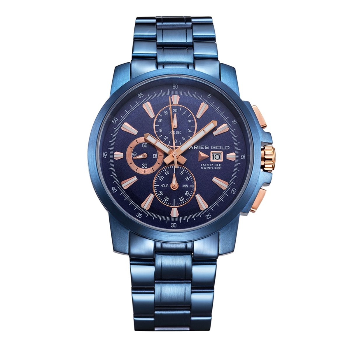 ARIES GOLD Contender Chronograph Watch with Sapphire Glass For Men- G 7301 BU-BURG