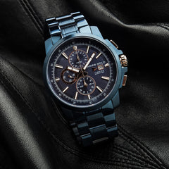 ARIES GOLD Contender Chronograph Watch with Sapphire Glass For Men- G 7301 BU-BURG
