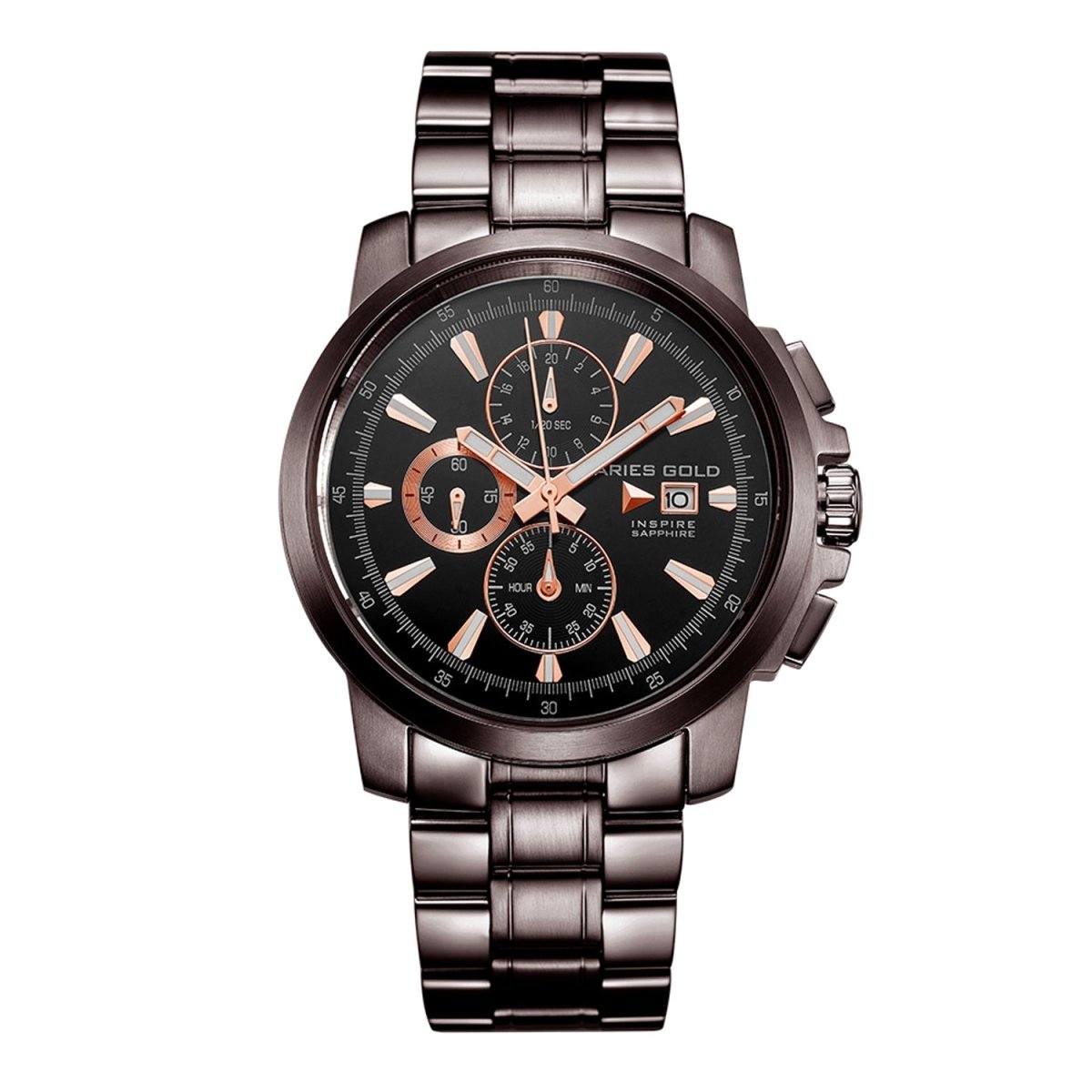 ARIES GOLD Contender Chronograph Watch with Sapphire Glass For Men- G 7301 CF-BKRG