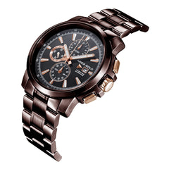 ARIES GOLD Contender Chronograph Watch with Sapphire Glass For Men- G 7301 CF-BKRG