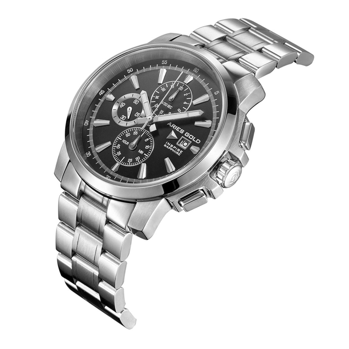 ARIES GOLD Contender Chronograph Watch with Sapphire Glass For Men's- G 7301 S-BLACK