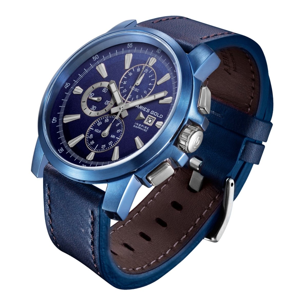 ARIES GOLD Contender Chronograph Watch with Sapphire Glass For Men- G 7301A BU-BU