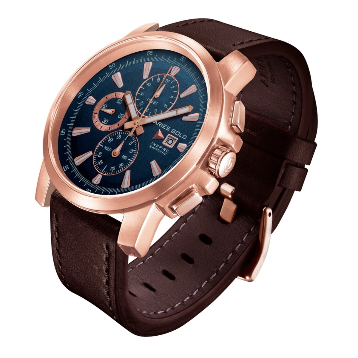 ARIES GOLD Contender Chronograph Watch with Sapphire Glass For Men- G 7301A RG-BU
