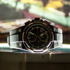 ARIES GOLD King Chronograph Watch with Sapphire Glass For Men- G 7311 BKRG-BKRG