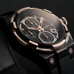 ARIES GOLD King Chronograph Watch with Sapphire Glass For Men- G 7311 BKRG-BKRG