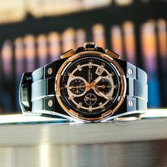 ARIES GOLD King Chronograph Watch with Sapphire Glass For Men- G 7311 BKRG-BKRG