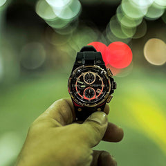 ARIES GOLD King Chronograph Watch with Sapphire Glass For Men- G 7311 BKRG-BKRG