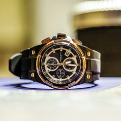 ARIES GOLD King Chronograph Watch with Sapphire Glass For Men- G 7311 BKRG-BKRG