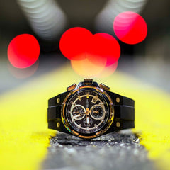 ARIES GOLD King Chronograph Watch with Sapphire Glass For Men- G 7311 BKRG-BKRG
