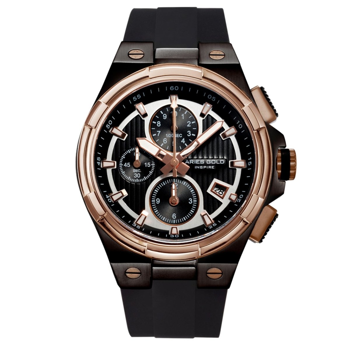ARIES GOLD King Chronograph Watch with Sapphire Glass For Men- G 7311 BKRG-BKRG