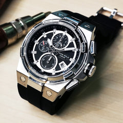 ARIES GOLD King Chronograph Watch with Sapphire Glass For Men- G 7311 S-BKS