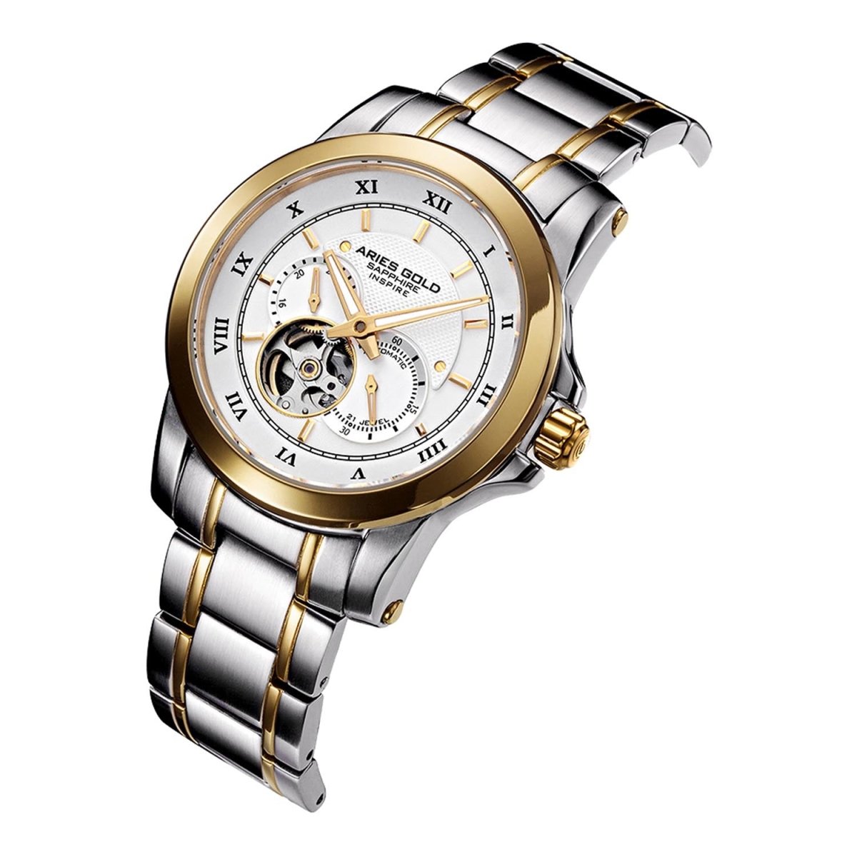 ARIES GOLD Forza 21 Jewels Automatic Multifunation Watch with Sapphire Glass For Men's- G 9001 2TG-W