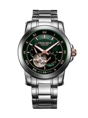 Aries Gold Forza Open Heart Automatic 21 Jewels Limited Edition Green Round Dial Men's Watch - G 9001 2TRG-GNRG