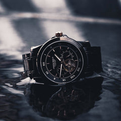 ARIES GOLD Forza Automatic Watch with 21 Jeweles & Sapphire Glass For Men- G 9001 BK-BK