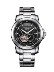 Aries Gold Forza Open Heart Automatic 21 Jewels Black Round Dial Men's Watch - G 9001 S-BK