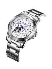 Aries Gold Forza Open Heart Automatic 21 Jewels White Round Dial Men's Watch - G 9001 S-W