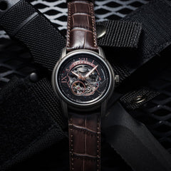 ARIES GOLD El Toro Automatic Skeleton Watch with 21 Jeweles & Sapphire Glass For Men- G 9005 AS-BK