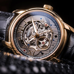 ARIES GOLD El Toro Automatic Skeleton Watch with 21 Jeweles & Sapphire Glass For Men- G 9005 G-BK