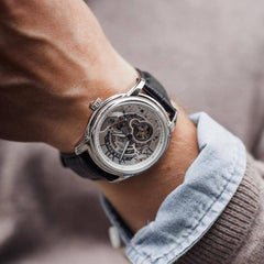 ARIES GOLD El Toro Automatic Skeleton Watch with 21 Jeweles & Sapphire Glass For Men- G 9005A S-S